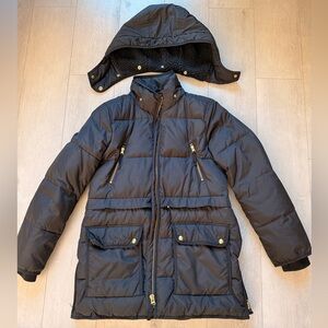 J. Crew Chateau Parka Puffer Jacket Coat Black Sz Small